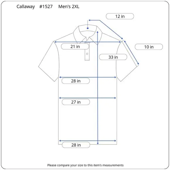 Callaway Golf Polo Opti-Dri Mens XXL Shirt Blue Black Striped 3-Button New Tags - Picture 12 of 12